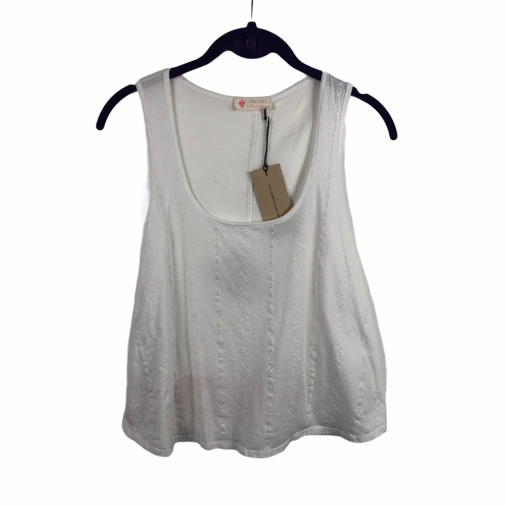 NWT Language Lounge Lace Floral Tank XS Embroidered Detail